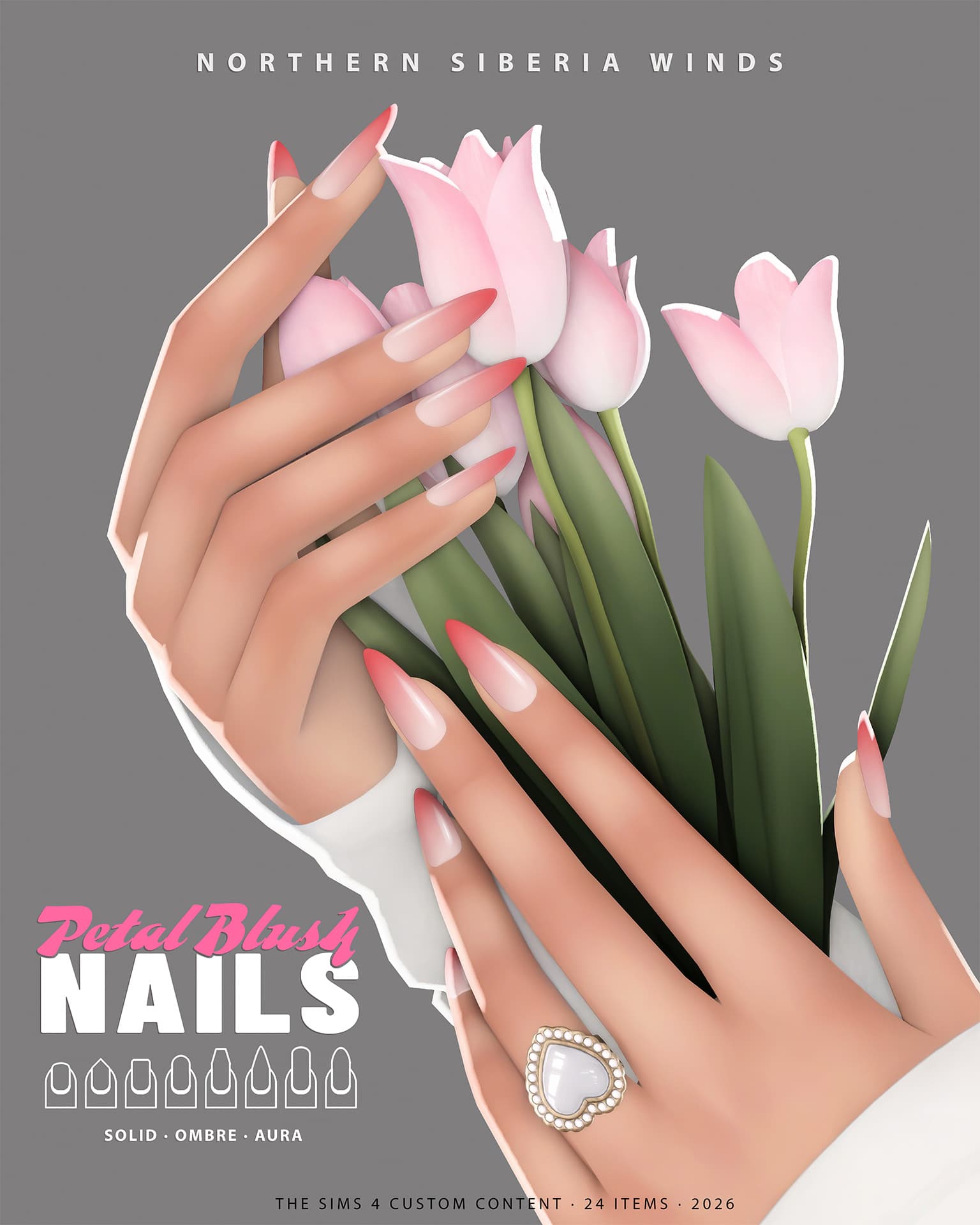 Скриншот мода Большой сет ногтей Petal Blush Nails Collection